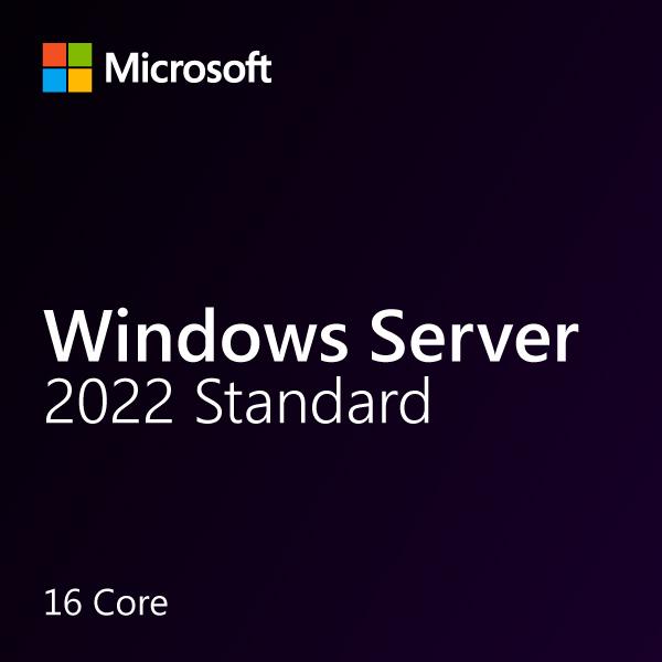 Microsoft Windows Server 2022 Standard 16 Core + 20 User CAL License ...